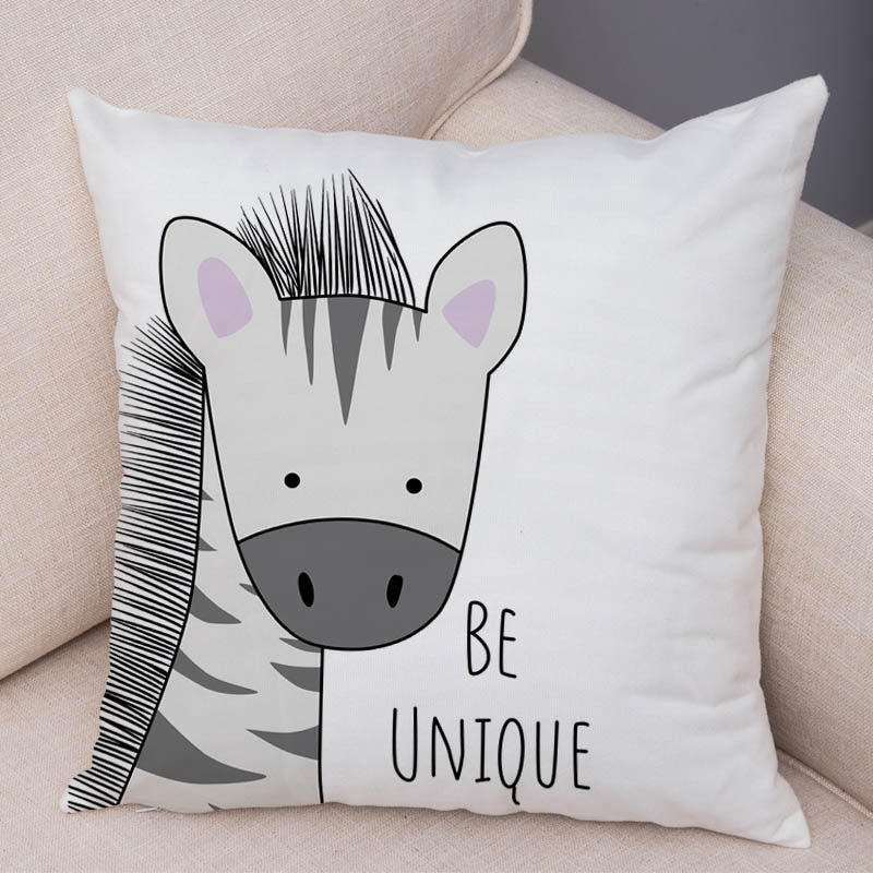 Simple Cartoon Animal Print Car Pillow Covers