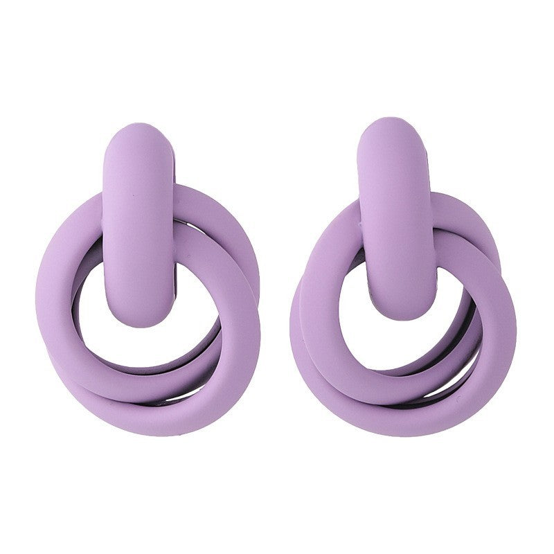 Purple Simple Flower Earrings