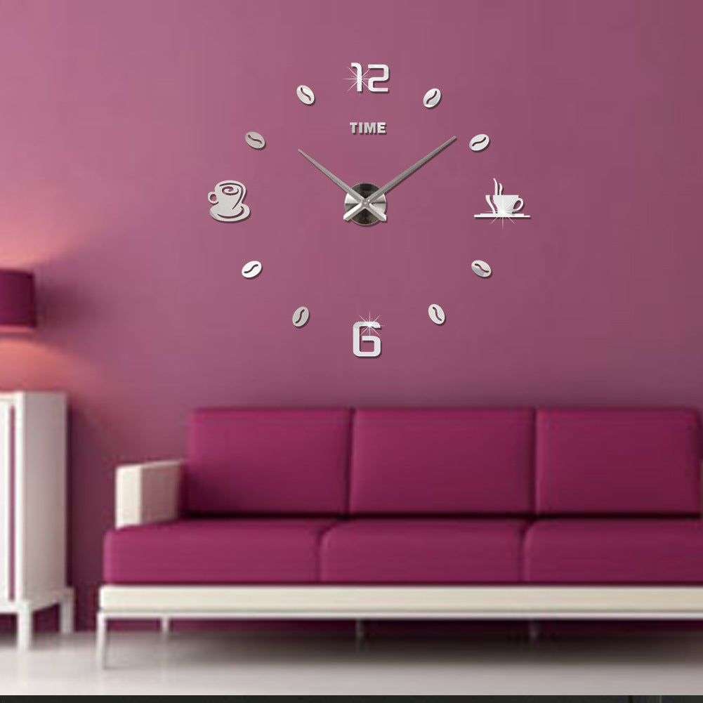 Oversized Mirror Wall Sticker Clock