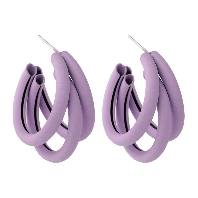 Purple Simple Flower Earrings