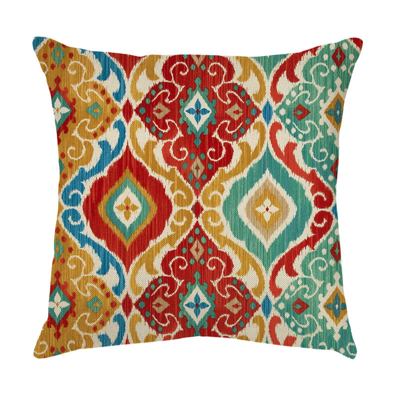 Geometric Pattern Linen Pillowcase