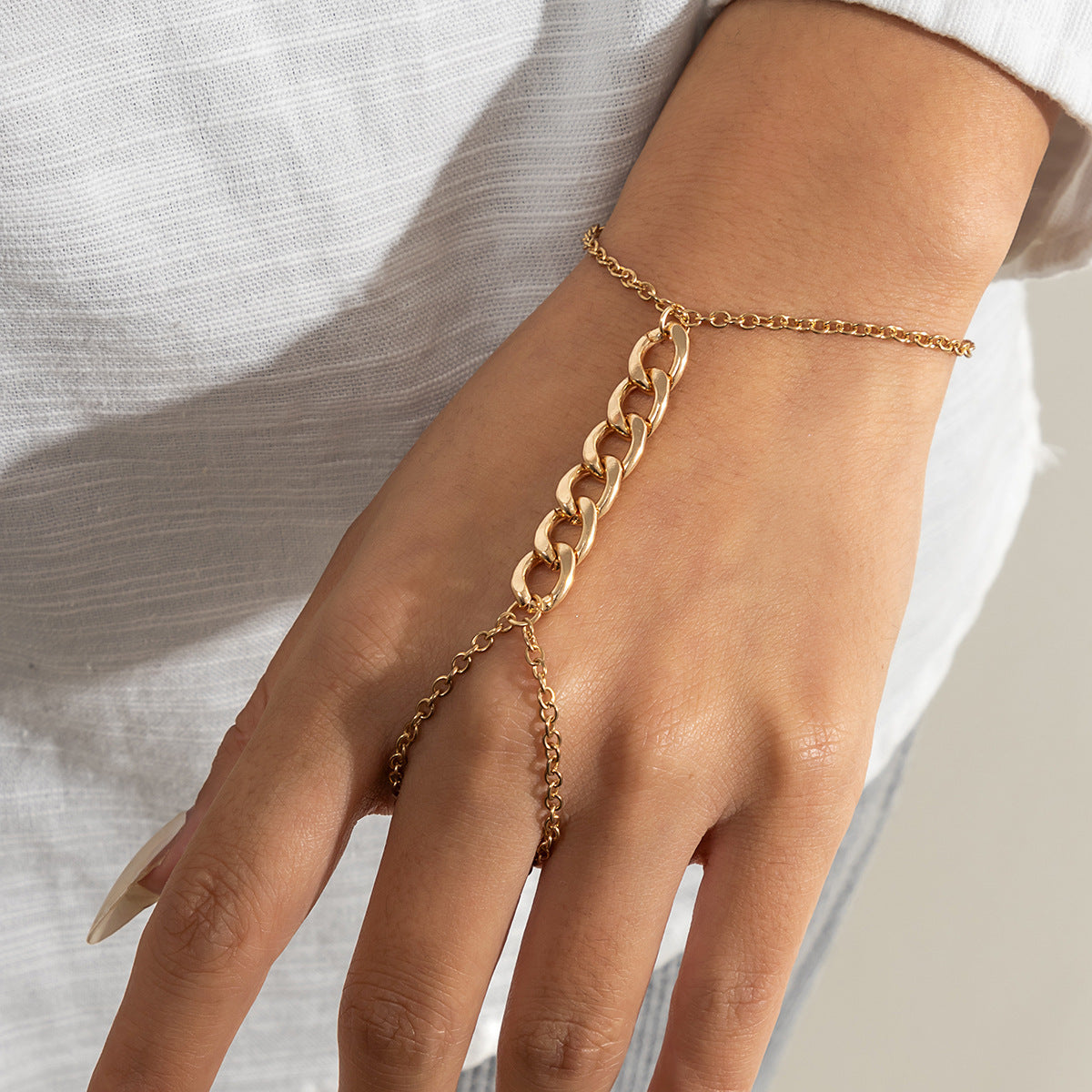 Simple Metal Chain Niche Hollow Geometric Bracelets