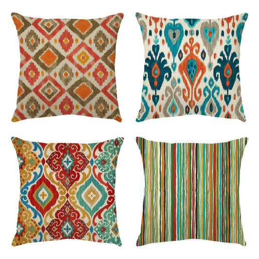 Geometric Pattern Linen Pillowcase