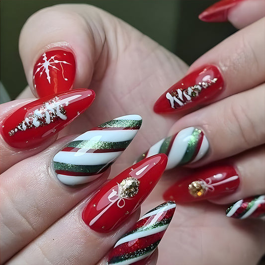 24pcs Christmas False Nails