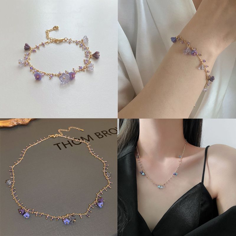 Fashionable Purple Flower Bracelet