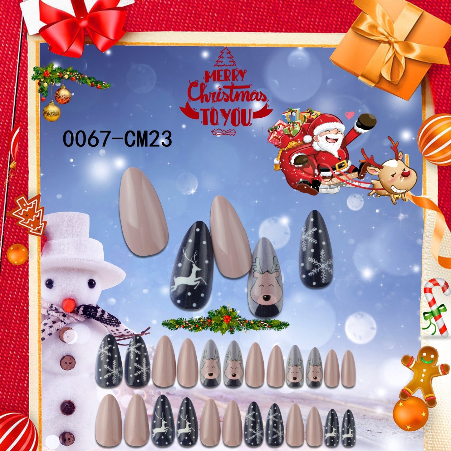 Christmas Nails Tip Wear